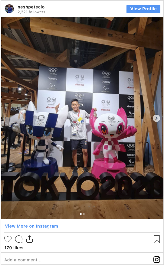 They have also been enjoying the sights in the Village, with boxer Nesthy Petecio posting a photo of herself posing with the Olympic mascots. (Photo / Retrieved from ABS-CBN News)